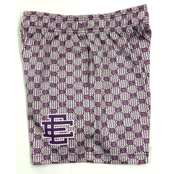Eric Emanuel Mens Shorts EE Logo Sz Small Purple Mesh Basketball Streetwear USA - Picture 2 of 13